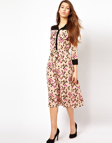 Le Ciel Printed Midi Shirt Dress