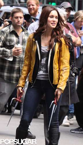 Cowabunga! Megan Fox Films With Her Shell-Less Ninja Turtle Cowabunga! Megan Fox Films With Her Shell-Less Ninja Turtle