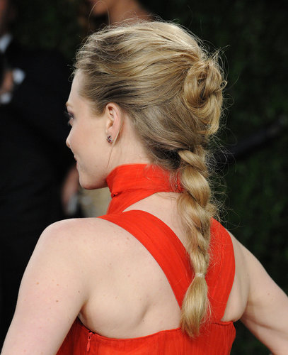 Amanda Seyfried's bun/braid hybrid was almost a dead-ringer for the braided styles at Rodarte's Fall 2013 show.
Amanda Seyfried's bun/braid hybrid was almost a dead-ringer for the braided styles at Rodarte's Fall 2013 show.