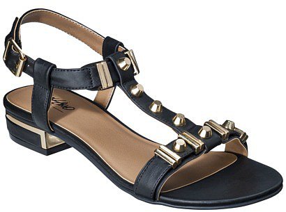 Women's Mossimo® Patrice Block Heeled Sandal with Gold Studs - Black