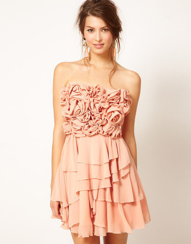 Rare Opulence Flower Embellished Bandeau Dress