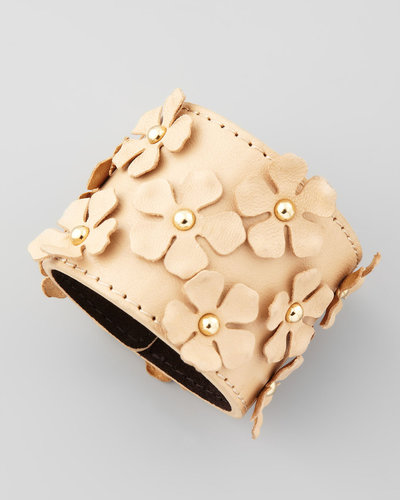 Tory Burch Flower-Embellished Bracelet, Brown