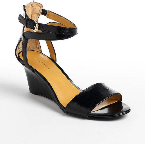 NINE WEST Reelymind Leather Wedge Sandals