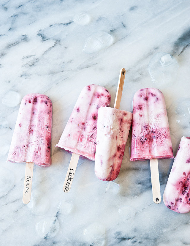 Smashed Berry, Lime, and Coconut Yogurt Ice Pops Smashed Berry, Lime, and Coconut Yogurt Ice Pops
