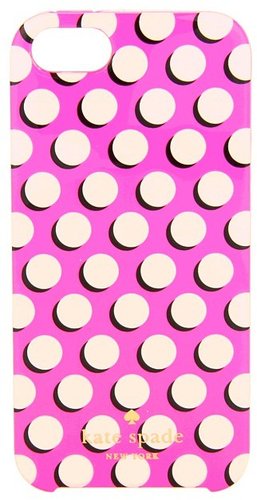 Kate Spade New York - Newsprint Dot Phone Case for iPhone 5 (Zinnia Pink/Cream) - Bags and Luggage