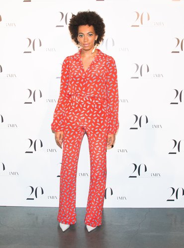 Solange Knowles wasn't afraid to show off her love for prints in a Diane von Furstenberg blouse and matching pants, completed with white pumps, at the Intermix 20th anniversary party in NYC.
Source: Benjamin Lozovsky/BFAnyc.com
Solange Knowles wasn't afraid to show off her love for prints in a Diane von Furstenberg blouse and matching pants, completed with white pumps, at the Intermix 20th anniversary party in NYC.
Source: Benjamin Lozovsky/BFAnyc.com