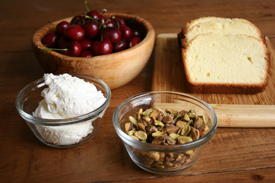 Pound Cake With Pistachios, Cherries, and Rose Whipped Cream Pound Cake With Pistachios, Cherries, and Rose Whipped Cream