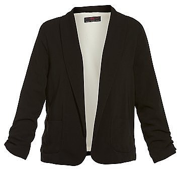 Black Draped Pocket Blazer