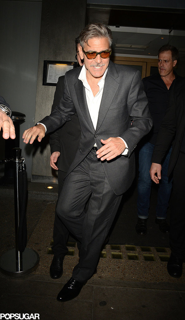 George Clooney left Nobu restaurant in London.
George Clooney left Nobu restaurant in London.