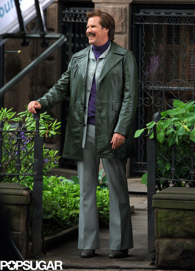 Will Ferrell laughed between takes on Monday in NYC while continuing work on Anchorman 2.
Will Ferrell laughed between takes on Monday in NYC while continuing work on Anchorman 2.