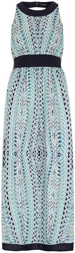 Blue tribal maxi dress