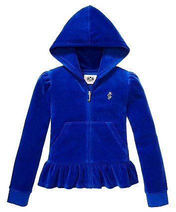 Girls Ruffle Hem Jacket in Velour