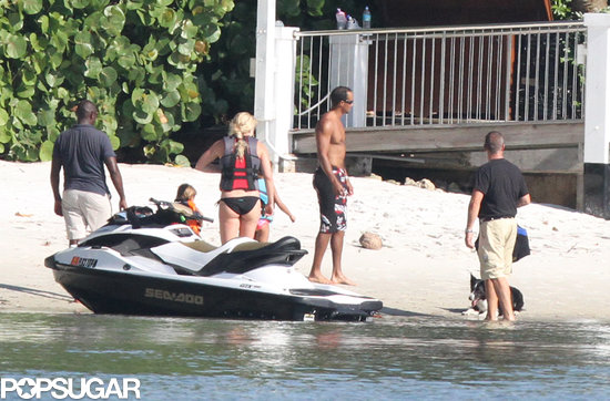 Bikini-clad Lindsey Vonn and boyfriend Tiger Woods took his kids for a ride on jet skis in Palm Beach.
Bikini-clad Lindsey Vonn and boyfriend Tiger Woods took his kids for a ride on jet skis in Palm Beach.