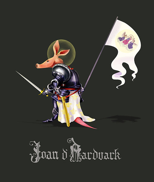 Joan D'Aardvark
The concept: "As the dust cleared, Joan lifted her tattered Oriflamme into the morning air, wiped away the dead from her snout, and, with a mighty cry, charged forward into the never-ending onslaught of soldier ants — all for Mother France."
The Real Deal: She's a saint, she's a folk heroine — Joan of Arc claims plenty of accomplishments aside from leading the French army to victory in the 15th century.
Joan D'Aardvark
The concept: "As the dust cleared, Joan lifted her tattered Oriflamme into the morning air, wiped away the dead from her snout, and, with a mighty cry, charged forward into the never-ending onslaught of soldier ants — all for Mother France."
The Real Deal: She's a saint, she's a folk heroine — Joan of Arc claims plenty of accomplishments aside from leading the French army to victory in the 15th century.