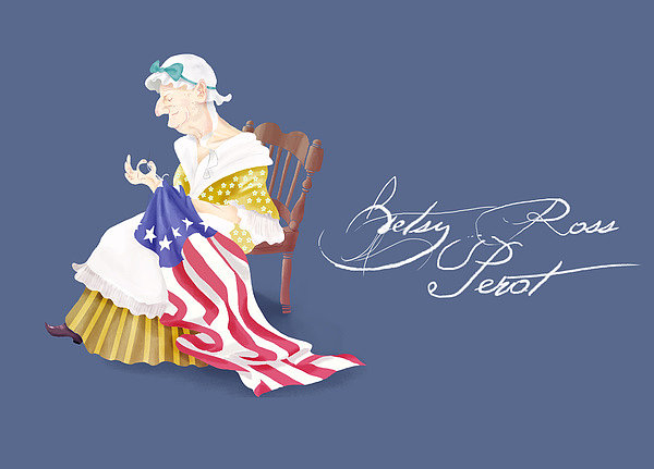 Betsy Ross Perot
The concept: "Though her large, protruding lobes were the object of many a lustful suitor, three husbands, and countless other lovers, it was her clever needlework and business acumen that would melt the hearts of America's founding fathers. Known as the Quaker State's fastest, richest Quaker, Ms. Perot tried to run for president, but she realized that she was better at sewing national treasures instead."
The Real Deal: Love the American flag? Of course you do! Credit seamstress Betsy Ross for creating the first version (at least that's how the story goes, anyway).
Betsy Ross Perot
The concept: "Though her large, protruding lobes were the object of many a lustful suitor, three husbands, and countless other lovers, it was her clever needlework and business acumen that would melt the hearts of America's founding fathers. Known as the Quaker State's fastest, richest Quaker, Ms. Perot tried to run for president, but she realized that she was better at sewing national treasures instead."
The Real Deal: Love the American flag? Of course you do! Credit seamstress Betsy Ross for creating the first version (at least that's how the story goes, anyway).