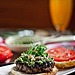 Bison-Apple Burgers with Smoked Blue Cheese