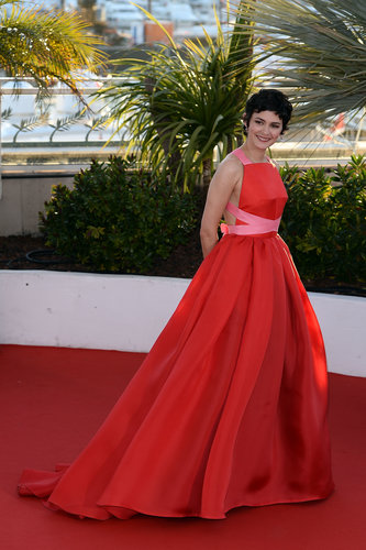 One of our favorite looks from this year's Cannes festival came right at the end — Audrey Tautou in a voluminous orangey-red Prada gown.
One of our favorite looks from this year's Cannes festival came right at the end — Audrey Tautou in a voluminous orangey-red Prada gown.