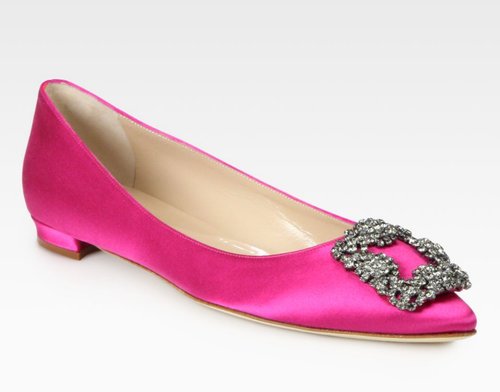 Who says flats can't be fancy? Tall girls and those who live in flats should definitely consider these Manolo Blahnik jewel satin flats ($955). They come in a variety of colors, including gray, cobalt, red, and black.
Who says flats can't be fancy? Tall girls and those who live in flats should definitely consider these Manolo Blahnik jewel satin flats ($955). They come in a variety of colors, including gray, cobalt, red, and black.