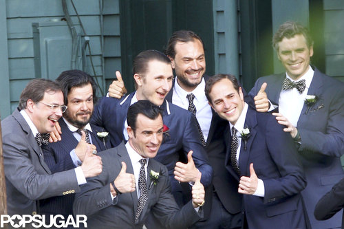 Justin Theroux and Scott Campbell posed with their guy friends.
Justin Theroux and Scott Campbell posed with their guy friends.