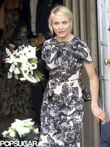 Cameron Diaz wore a black and white frock.
Cameron Diaz wore a black and white frock.