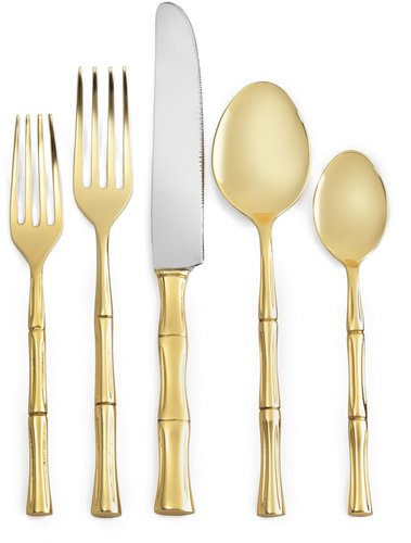 Gold Bamboo 5 Piece Place Setting