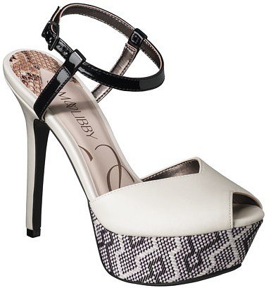 Women's Sam & Libby Margot Open Toe Pump - White/Black
