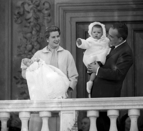In 1958, Princess Grace of Monaco and Prince Rainier presented their newborn son Albert to the crowds — with his older sister, Caroline, along for the fun.
In 1958, Princess Grace of Monaco and Prince Rainier presented their newborn son Albert to the crowds — with his older sister, Caroline, along for the fun.