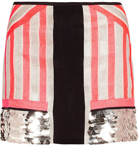 Sass & bide All Good Things embellished neon silk skirt