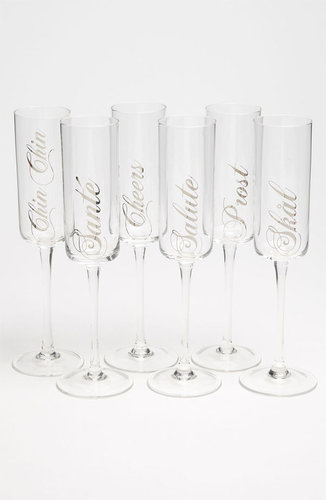 Shiraleah Etched Champagne Flutes (Set of 6)