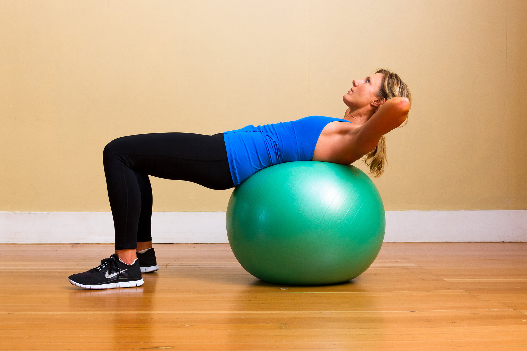 Upper Abs Crunches on Exercise Ball The AllAbs Workout POPSUGAR