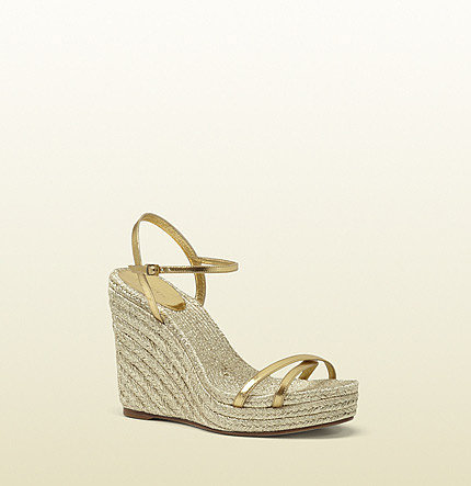 Lia Gold Metallic Leather Espadrille
