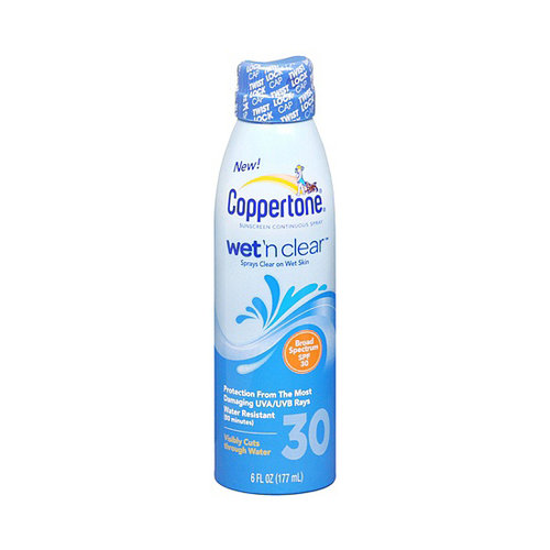 Stay protected even while you swim with Coppertone Wet 'n Clear Sunscreen Spray SPF 30 ($9, originally $12). Not only is it water-resistant; it can even be applied to wet skin.
Stay protected even while you swim with Coppertone Wet 'n Clear Sunscreen Spray SPF 30 ($9, originally $12). Not only is it water-resistant; it can even be applied to wet skin.