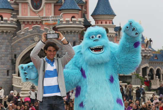 Rafael Nadal celebrated his French Open win at Disneyland in Paris in June 2013.
Rafael Nadal celebrated his French Open win at Disneyland in Paris in June 2013.
