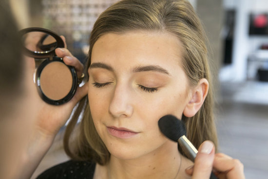 Once your foundation is blended (even on the neck), grab your favorite bronzer — Bettelli likes Pro Longwear Bronzer ($30) — and use a fluffy powder brush to apply it along your hairline, cheekbones, neck, and jaw. "I like to sweep the bronzer across the face in a W shape to subtly contour the nose and cheeks."
Once your foundation is blended (even on the neck), grab your favorite bronzer — Bettelli likes Pro Longwear Bronzer ($30) — and use a fluffy powder brush to apply it along your hairline, cheekbones, neck, and jaw. "I like to sweep the bronzer across the face in a W shape to subtly contour the nose and cheeks."