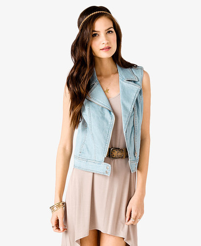 FOREVER 21 Denim Moto Vest