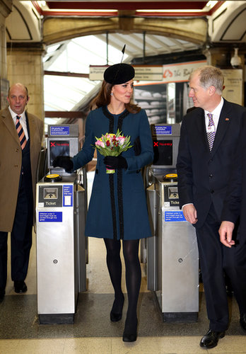 Kate Middleton toured a subway station in London with Queen Elizabeth II in March 2013.
Kate Middleton toured a subway station in London with Queen Elizabeth II in March 2013.