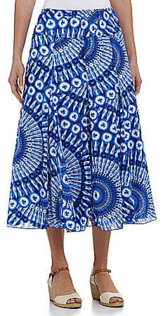 Ruby Rd. Kaleidoscope-Print Gauze Skirt