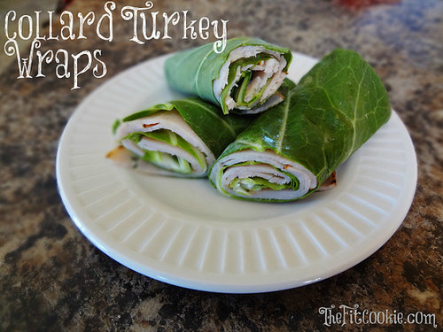 Turkey collard Wraps with Tahini Basil Dressing