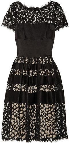 Temperley London Silk-blend satin and lace dress