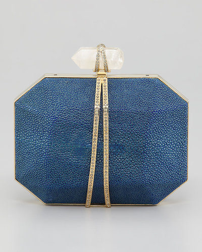 Marchesa Iris Stingray Minaudiere, Blue