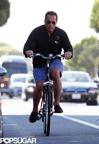 Arnold Schwarzenegger pedaled his way through LA back in April.
Arnold Schwarzenegger pedaled his way through LA back in April.