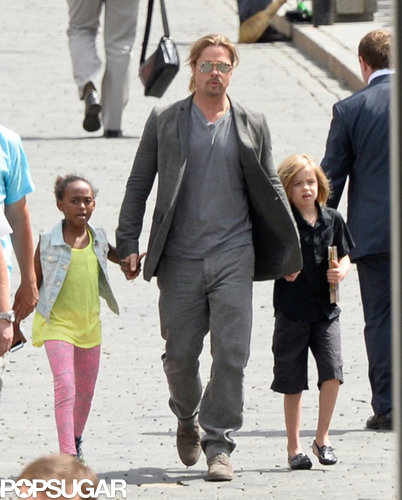 Brad Pitt visited Kremlin in Russia with his daughters Shiloh and Zahara.
Brad Pitt visited Kremlin in Russia with his daughters Shiloh and Zahara.
