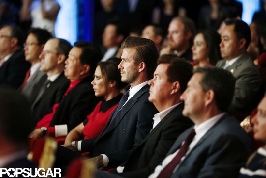 David Beckham put his hand on Victoria Beckham's lap while they watched the Peking Opera.
Source: Tungstar/Splash News Online
David Beckham put his hand on Victoria Beckham's lap while they watched the Peking Opera.
Source: Tungstar/Splash News Online