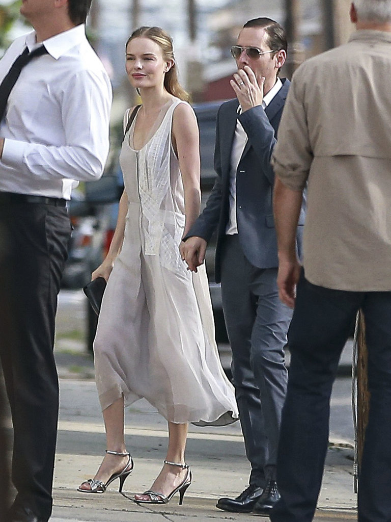 Kate Bosworth exuded effortless '20s glamour in a loose-fitting gray dress at Lake Bell's June nuptials. Easy, breezy, beautiful. You, too, can achieve this look with a flowy dress and ankle-strap sandals.
Kate Bosworth exuded effortless '20s glamour in a loose-fitting gray dress at Lake Bell's June nuptials. Easy, breezy, beautiful. You, too, can achieve this look with a flowy dress and ankle-strap sandals.