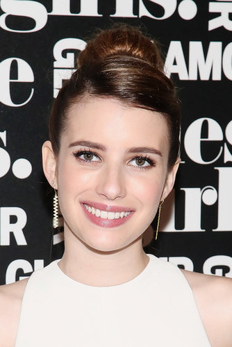 Don't want to let your fringe hang? Take note of Emma Roberts's style and sweep your bangs to the side with a part.
Don't want to let your fringe hang? Take note of Emma Roberts's style and sweep your bangs to the side with a part.
