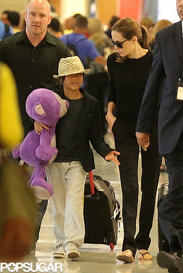 Angelina Jolie was also seen at JFK Airport with her son Pax.
Angelina Jolie was also seen at JFK Airport with her son Pax.