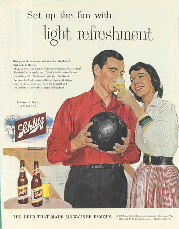 We could have sworn she was helping a bowling baby who couldn't drink the beer himself.
We could have sworn she was helping a bowling baby who couldn't drink the beer himself.