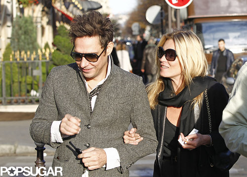 Kate Moss held on to Jamie Hince as the couple made their way through Paris in November 2011.
Kate Moss held on to Jamie Hince as the couple made their way through Paris in November 2011.