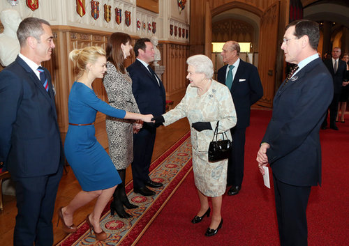 Carey Mulligan met Queen Elizabeth at a reception for the British film industry at Windsor Castle in April 2013.
Carey Mulligan met Queen Elizabeth at a reception for the British film industry at Windsor Castle in April 2013.