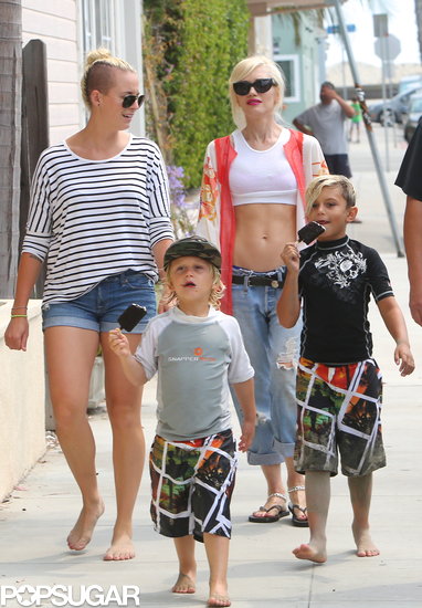 Gwen Stefani walked with her sons and a friend.
Gwen Stefani walked with her sons and a friend.